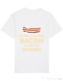 Tricou STANLEY STELLA barbat Bacon lover Alb