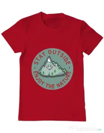 Tricou ADLER barbat Stay outside Rosu