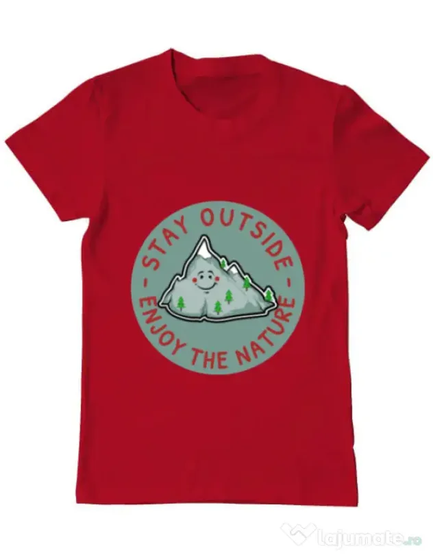 Tricou ADLER barbat Stay outside Rosu