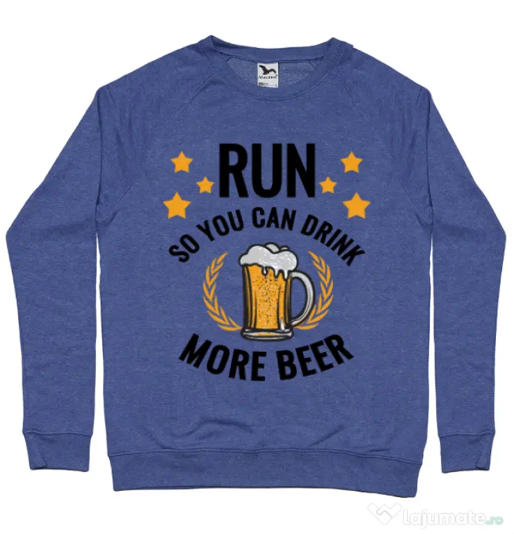 Bluza ADLER barbat Drinking more beer Albastru melanj