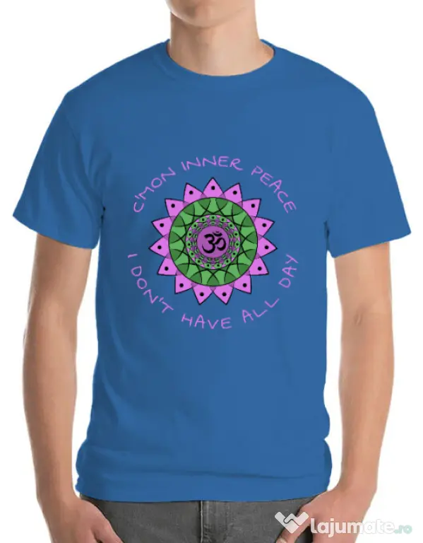 Tricou ADLER barbat C’mon inner peace Albastru azuriu