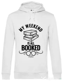 Hoodie barbat cu gluga All booked Alb