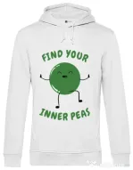 Hoodie barbat cu gluga Inner peas Alb