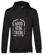 Hoodie barbat cu gluga Good vibe tribe Negru
