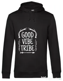 Hoodie barbat cu gluga Good vibe tribe Negru