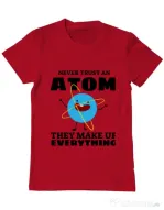 Tricou ADLER barbat Never trust an atom Rosu