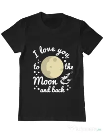 Tricou ADLER barbat To the moon and back Negru