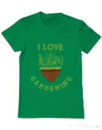 Tricou ADLER barbat I love gardening Verde mediu
