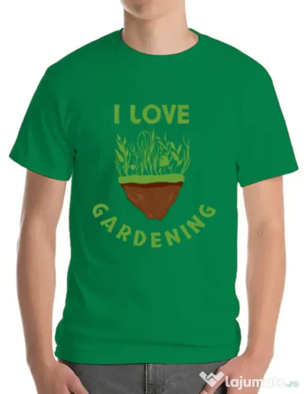 Tricou ADLER barbat I love gardening Verde mediu