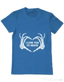 Tricou ADLER barbat Love you to death Albastru azuriu