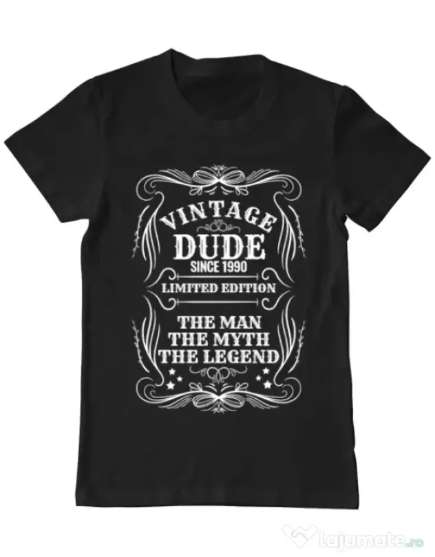 Tricou ADLER barbat Vintage dude Negru