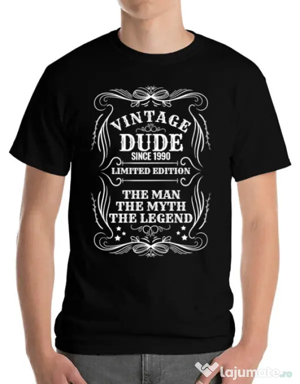 Tricou ADLER barbat Vintage dude Negru