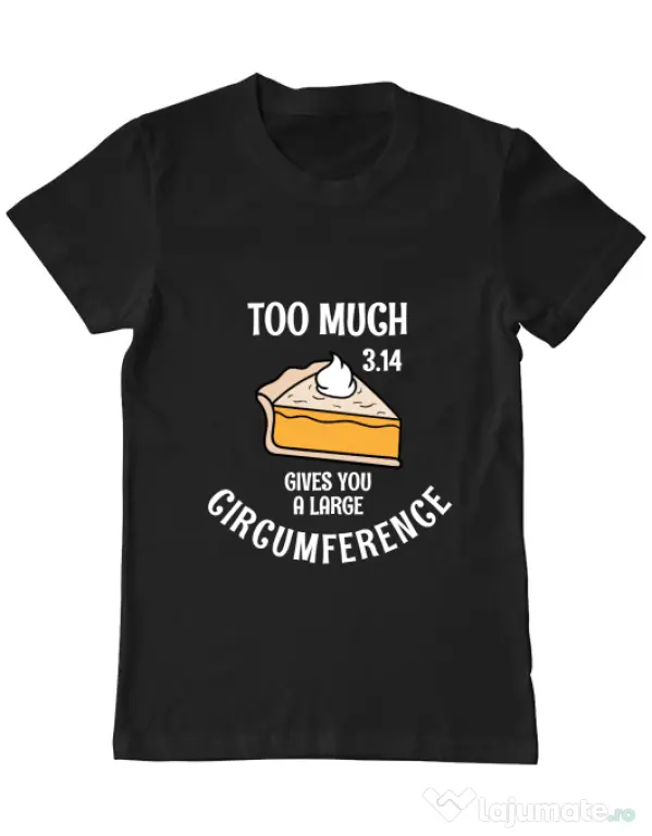 Tricou ADLER barbat Too much pie Negru