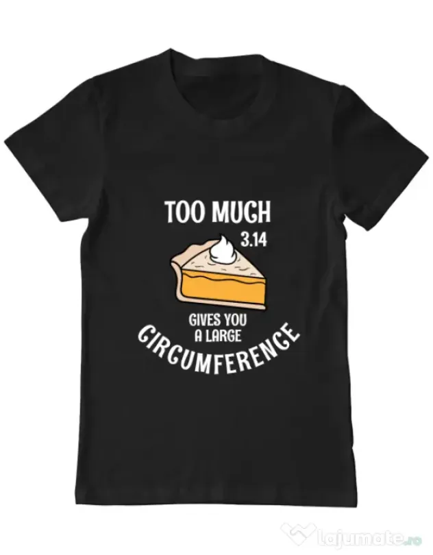 Tricou ADLER barbat Too much pie Negru