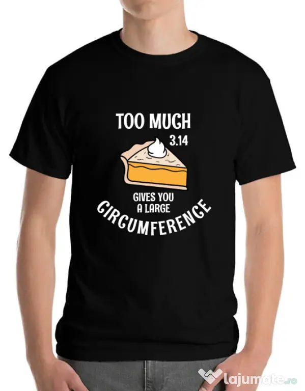 Tricou ADLER barbat Too much pie Negru