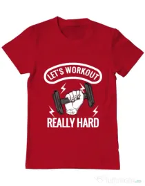Tricou ADLER barbat Let’s workout Rosu