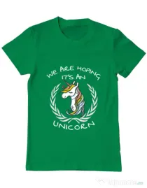 Tricou ADLER barbat Hoping for an unicorn Verde mediu
