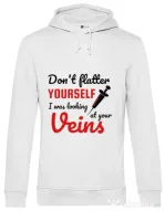 Hoodie barbat cu gluga Don’t flatter yourself Alb