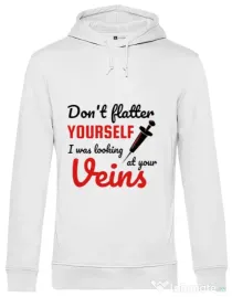 Hoodie barbat cu gluga Don’t flatter yourself Alb
