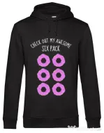 Hoodie barbat cu gluga Awesome sixpack Negru