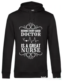 Hoodie barbat cu gluga Great nurse Negru