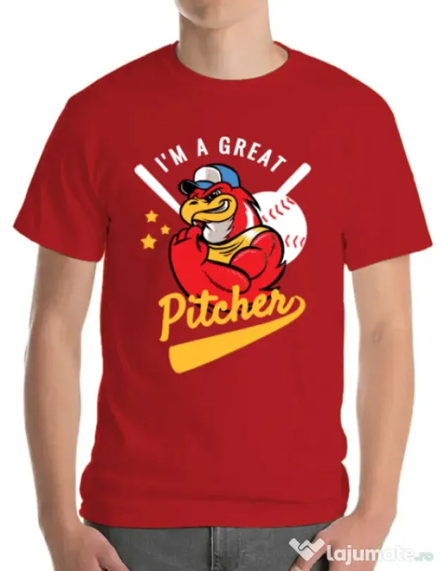 Tricou ADLER barbat Great pitcher Rosu