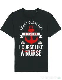 Tricou STANLEY STELLA barbat Curse like a nurse Negru