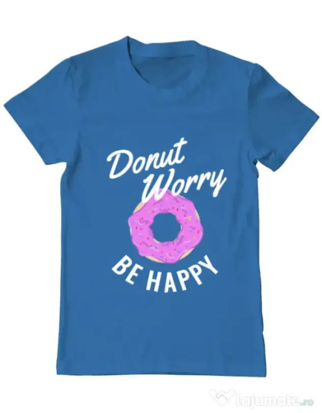Tricou ADLER barbat Be happy Albastru azuriu
