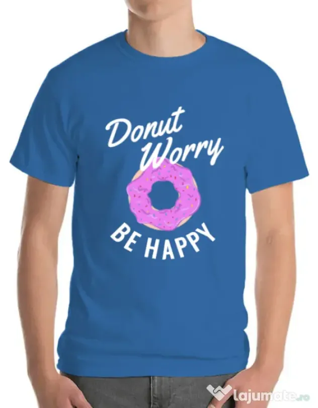 Tricou ADLER barbat Be happy Albastru azuriu