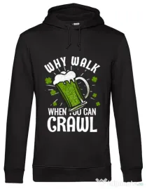 Hoodie barbat cu gluga Why walk Negru
