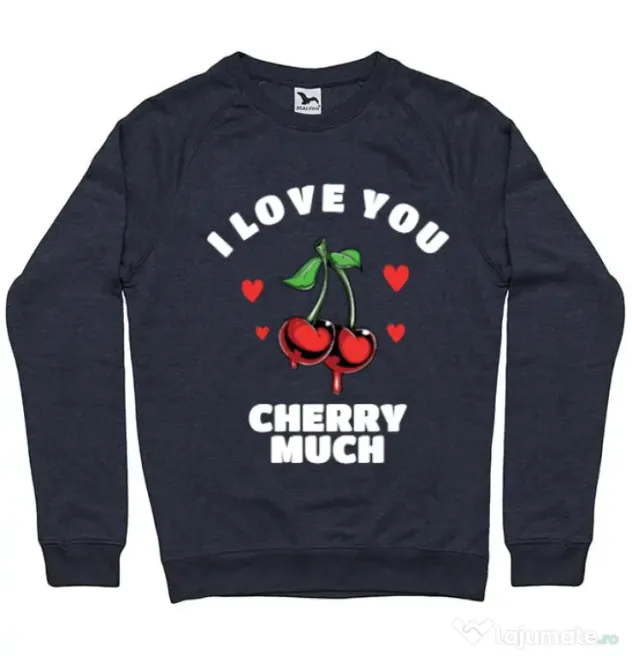 Bluza ADLER barbat Love you cherry much Denim inchis