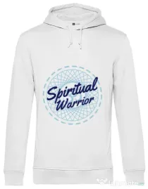 Hoodie barbat cu gluga Spiritual warrior Alb