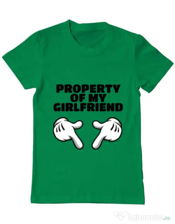 Tricou ADLER barbat Property of my girlfriend Verde mediu