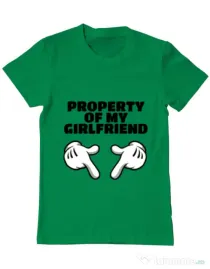 Tricou ADLER barbat Property of my girlfriend Verde mediu