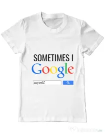 Tricou ADLER barbat I google myself Alb