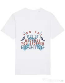 Tricou STANLEY STELLA barbat You stopped fishing Alb
