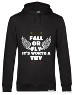 Hoodie barbat cu gluga Fall or fly Negru