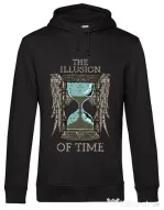 Hoodie barbat cu gluga The illusion of time Negru