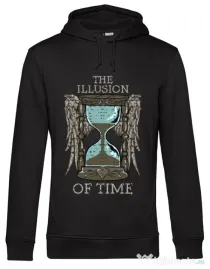 Hoodie barbat cu gluga The illusion of time Negru