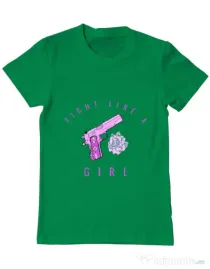 Tricou ADLER barbat Fight like a girl Verde mediu