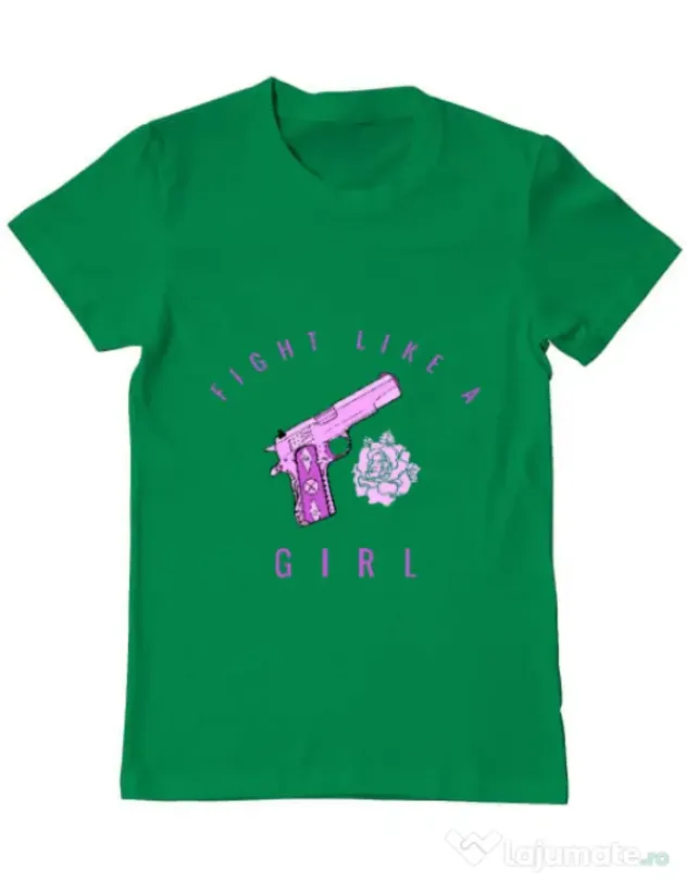 Tricou ADLER barbat Fight like a girl Verde mediu