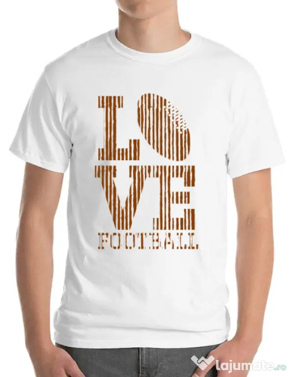 Tricou ADLER barbat Love football Alb