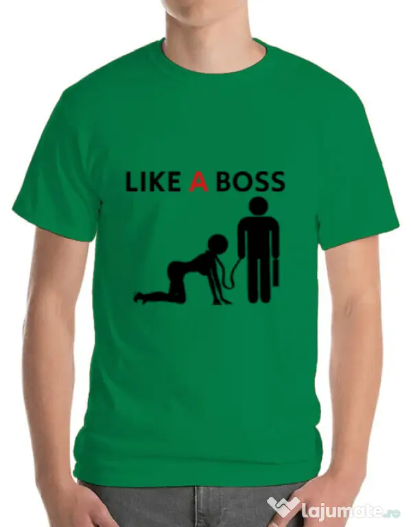 Tricou ADLER barbat Like a boss Verde mediu