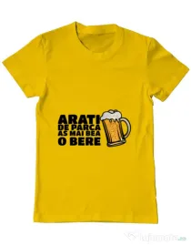 Tricou ADLER barbat As mai bea o bere Galben