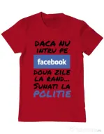 Tricou ADLER barbat Sunati la politie Rosu
