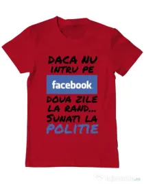 Tricou ADLER barbat Sunati la politie Rosu