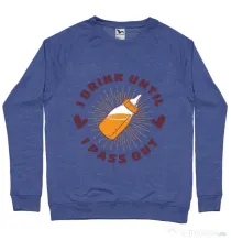 Bluza ADLER barbat I drink until I pass out Albastru melanj