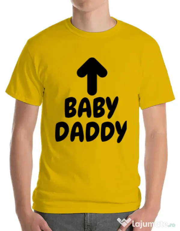 Tricou ADLER barbat Baby daddy Galben