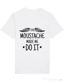 Tricou STANLEY STELLA barbat The moustache Alb