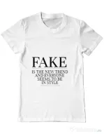 Tricou ADLER barbat Fake is the new trend Alb